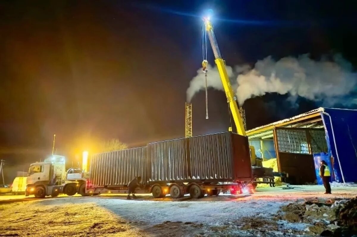    В Заплюсье прибыли две блочно-модульные котельные установки