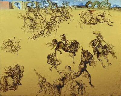 Сальвадор Дали. Голова женщины в виде битвы. 1936