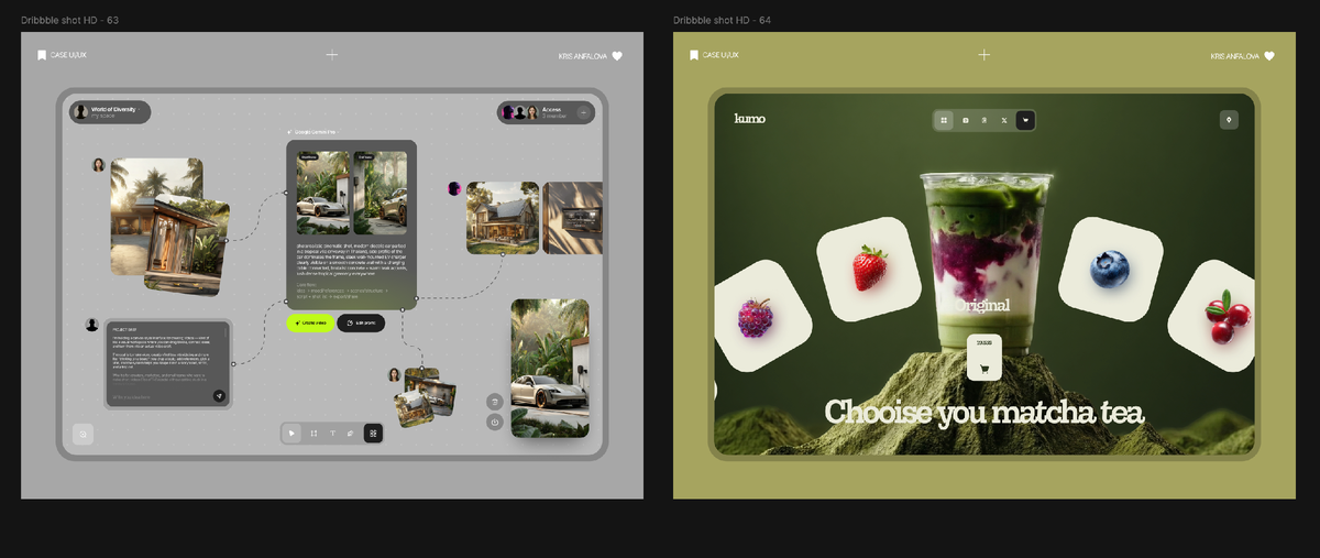 Мой дизайн на Dribbble, портфолио автора