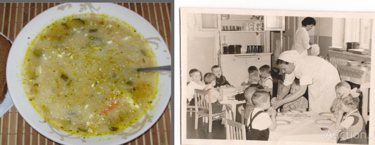 Рассольник как в детском саду по ГОСТу из советской столовой 1940 года без перловки, с капустой и солёными огурцами