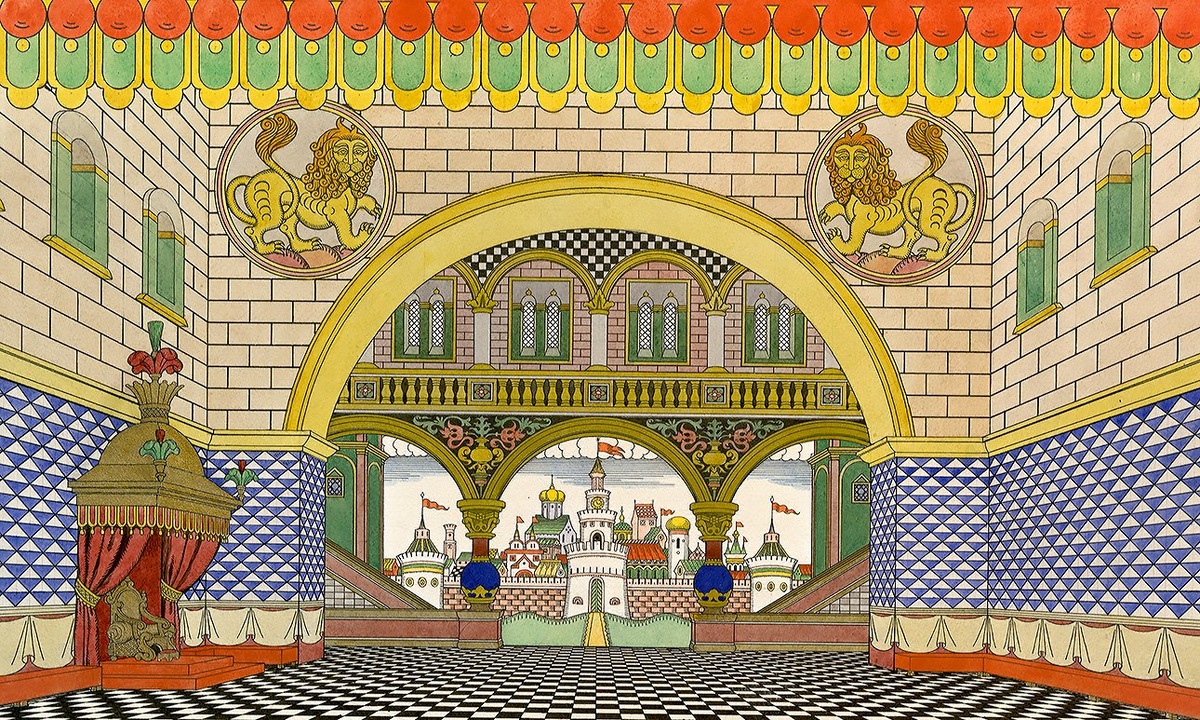 Иван Билибин. «Золотой петушок». Эскиз декорации «Палаты Дадона»