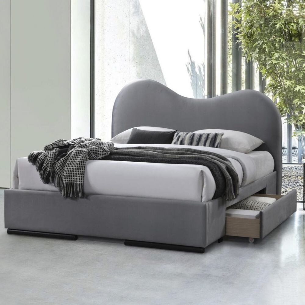 Кровать Halmar AMBER (серый) 160/200