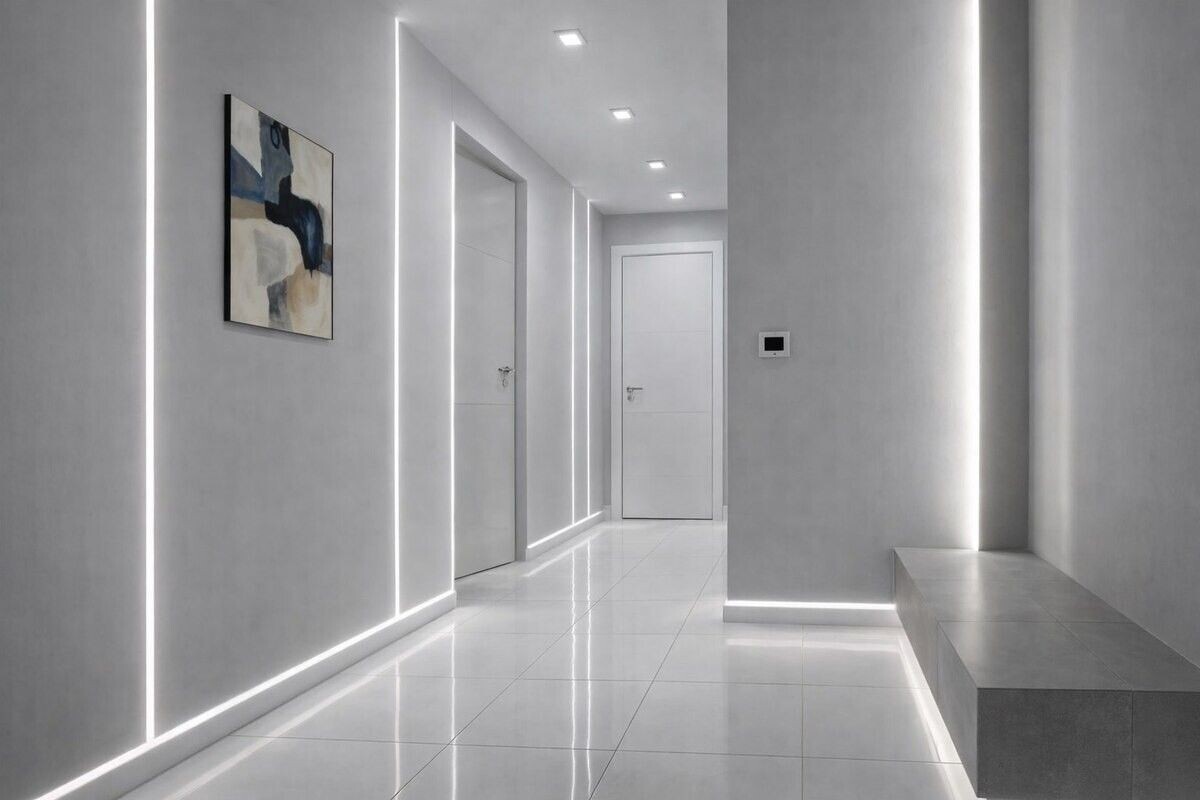 Фото, как теневой плинтус выглядит в интерьере. Источник: нейросеть📷
