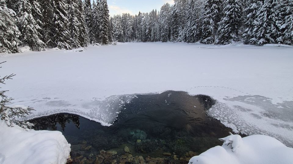 Немного морозное утро встретил на Тёплом озере