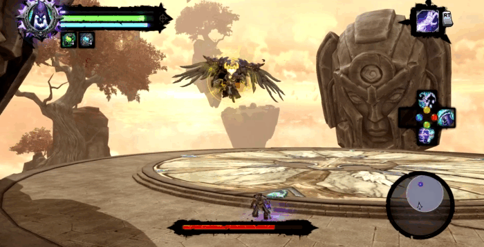 Gif картинка "Архонт атакует сгустками порчи со светом"