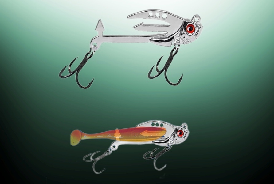 Металлическая блесна, совмещающая в себе признаки приманок "Цикада", ВИБ и 