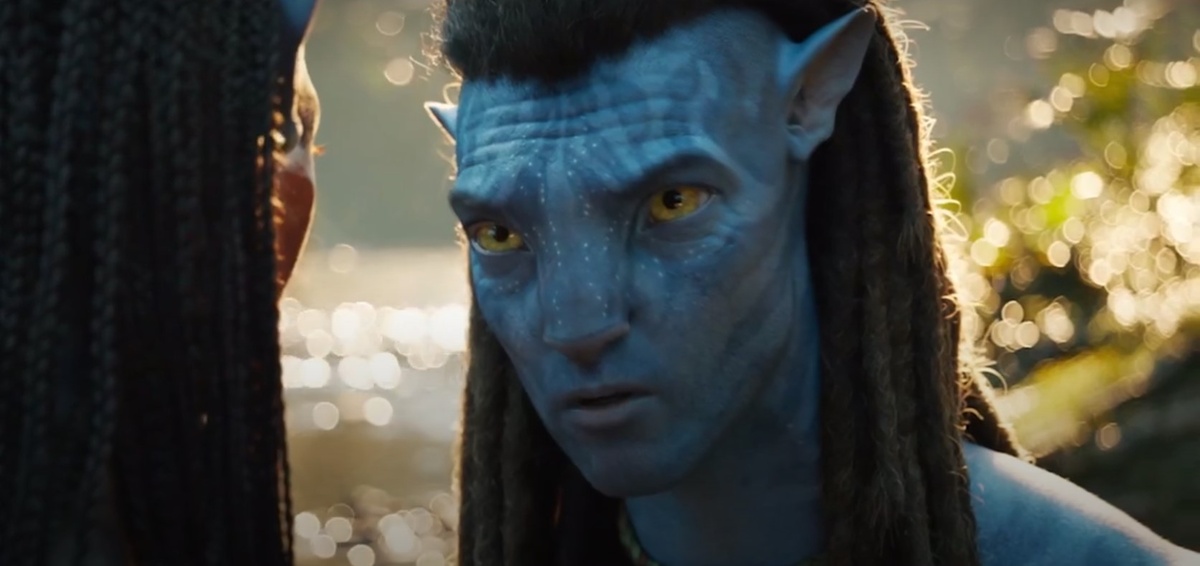 Джейк Салли в образе Аватара. Кадр из открытого трейлера «Аватар 3»