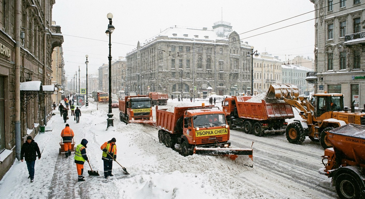 16 января Геленджик оказался во власти неожиданного снегопада, превратившего город-курорт в зимнюю сказку. Фото: нейросеть