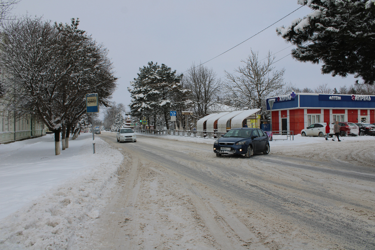 Станица Староминская 16 января 2026 год. ул. Красная.