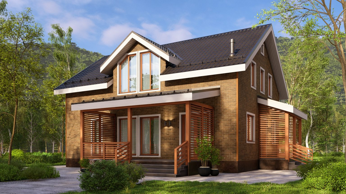 Каркасный дом Шервуд 8х11м от компании «Мастер» 