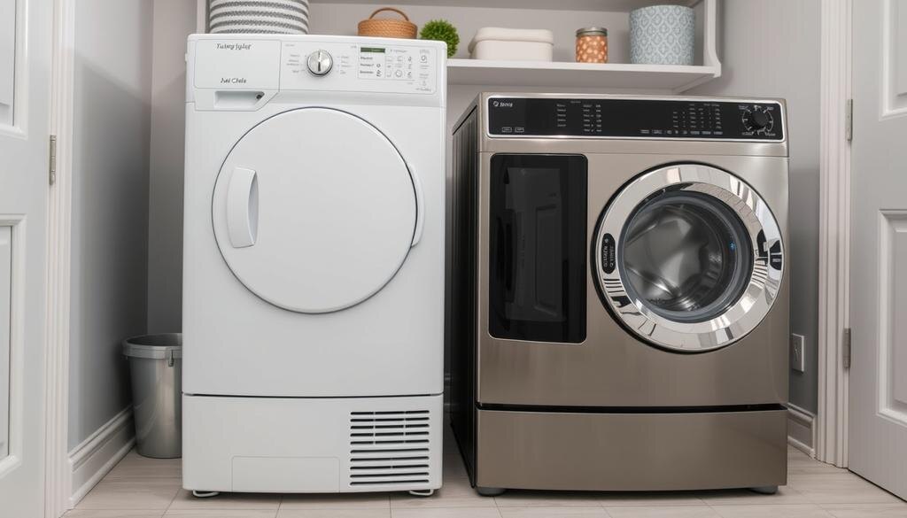    Сравнение вертикальных и фронтальных стиральных машин в интерьере.