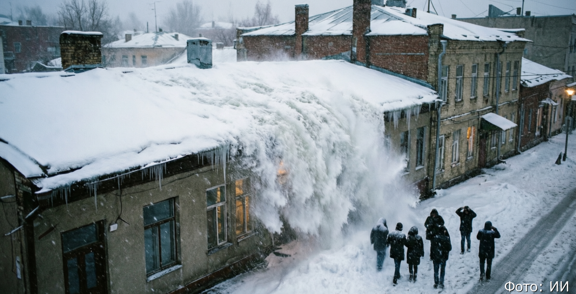 Рядом с домами ходить опасно.