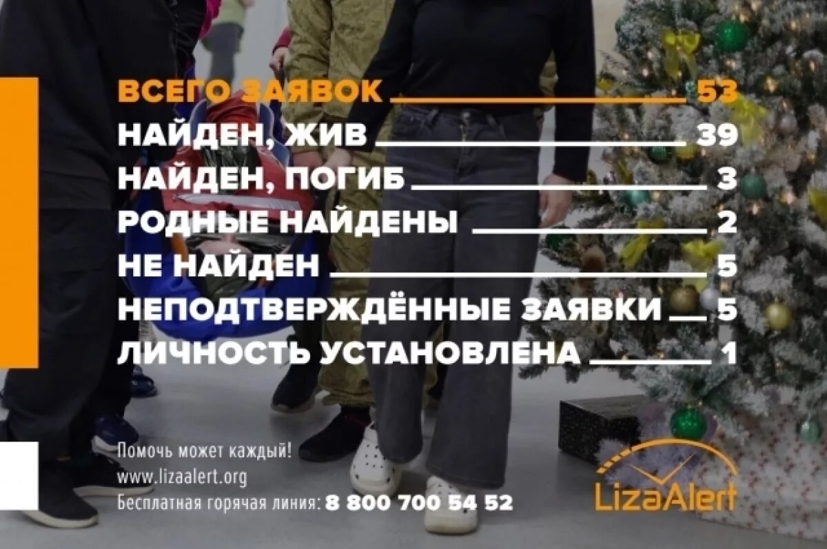    Из 55 ульяновцев, пропавших в декабре, 39 найдены живыми