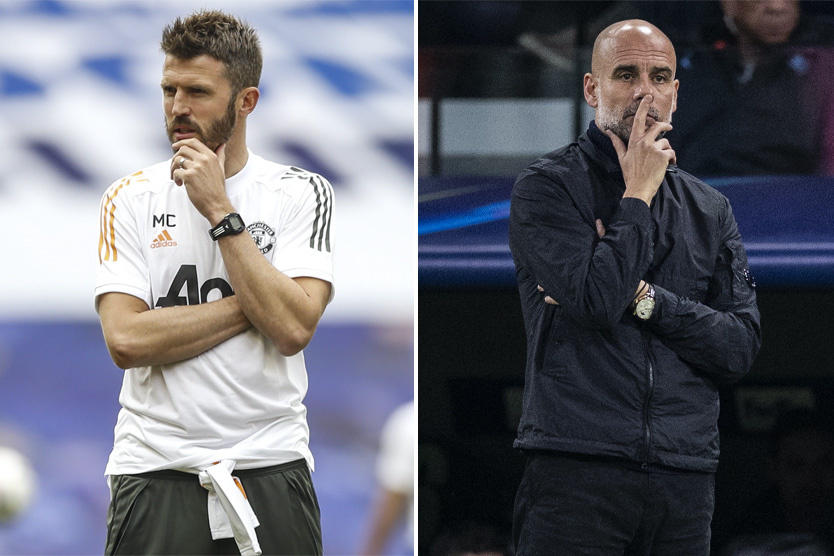    Майкл Кэррик (слева) и Хосеп Гвардиола (справа)    
Фото: Alastair Grant / EPA / TASS; Zuma / TASS