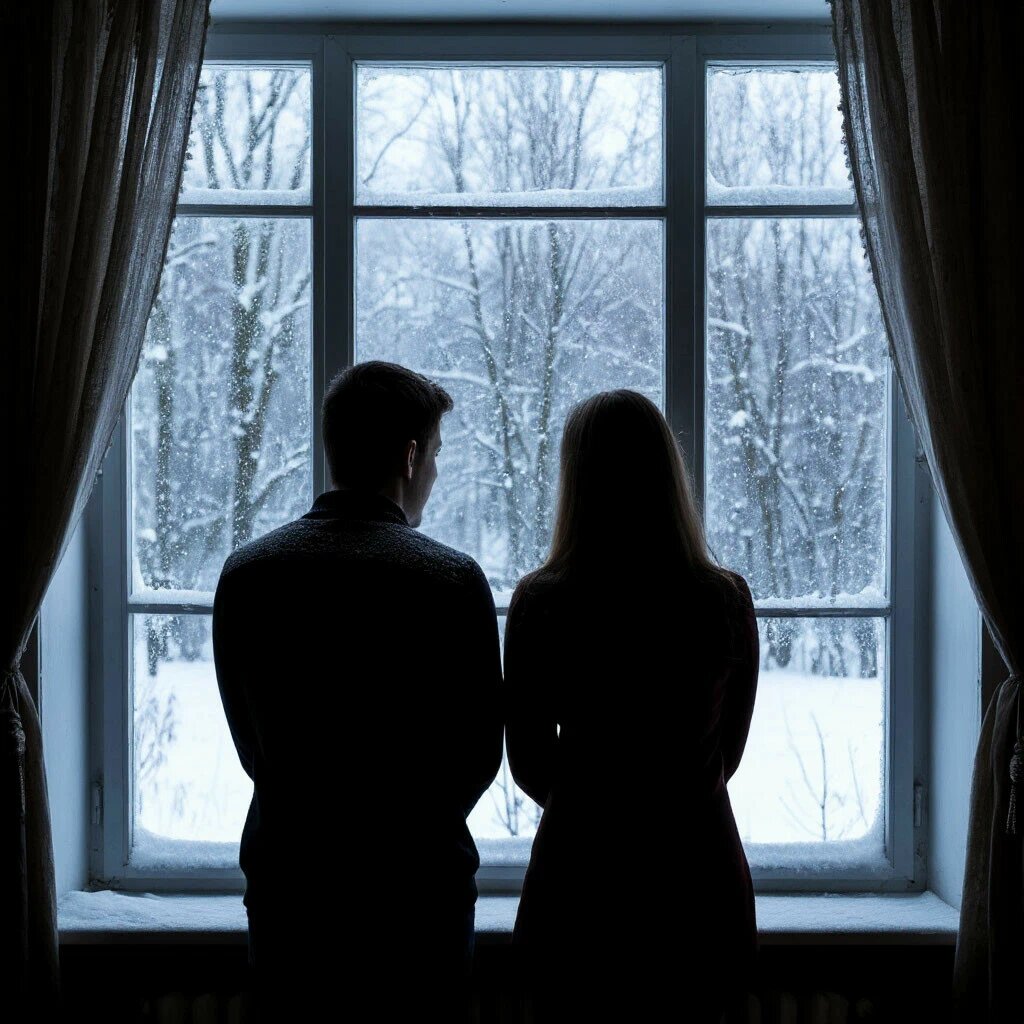 Двое у зимнего окна