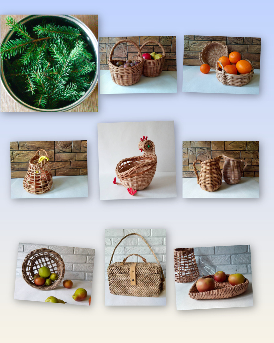 Корзинки из бумажной лозы