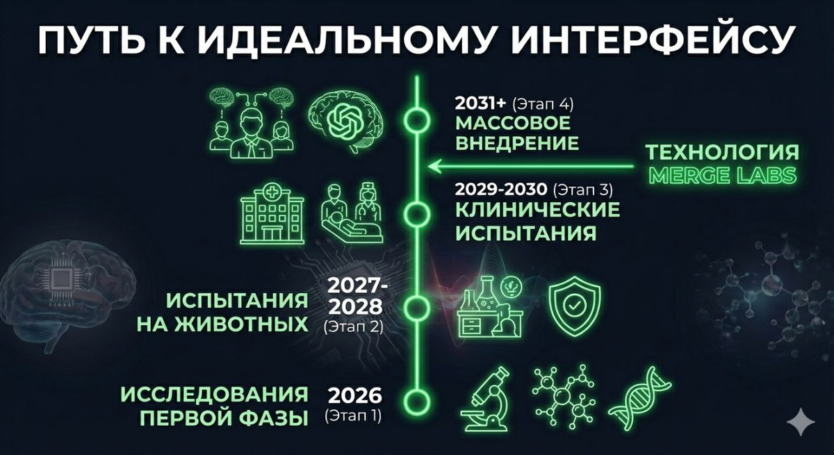 Временная шкала развития проекта Merge Labs