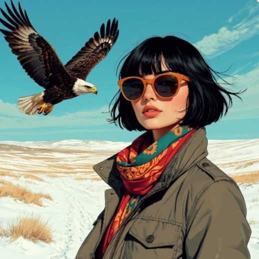 Вот таких орлов по дороге на Эльтон встретить легко 