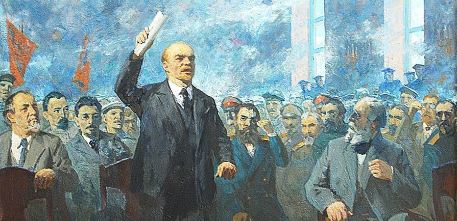 Сюжет картины отсылает к знаменитой реплике лидера большевиков В.И. Ленина, сказанной с места 4(17) июня 1917 г. на I Всероссийском съезде Советов в ответ на тезис министра Временного правительства И. Г. Церетели о том, что "в настоящий момент в России нет политической партии, которая говорила бы: дайте в наши руки власть, уйдите, мы займём ваше место. Такой партии в России нет".