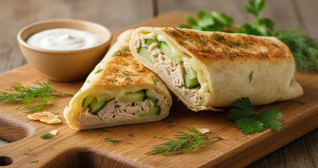 Утром катастрофически нет времени? Мой Лаваш-ролл с курицей – палочка-выручалочка, которая спасет ваш завтрак за 10 минут