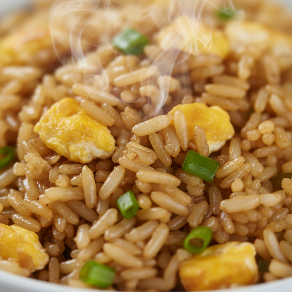 Быстрый Жареный Рис с Яйцом и Зелёным Луком