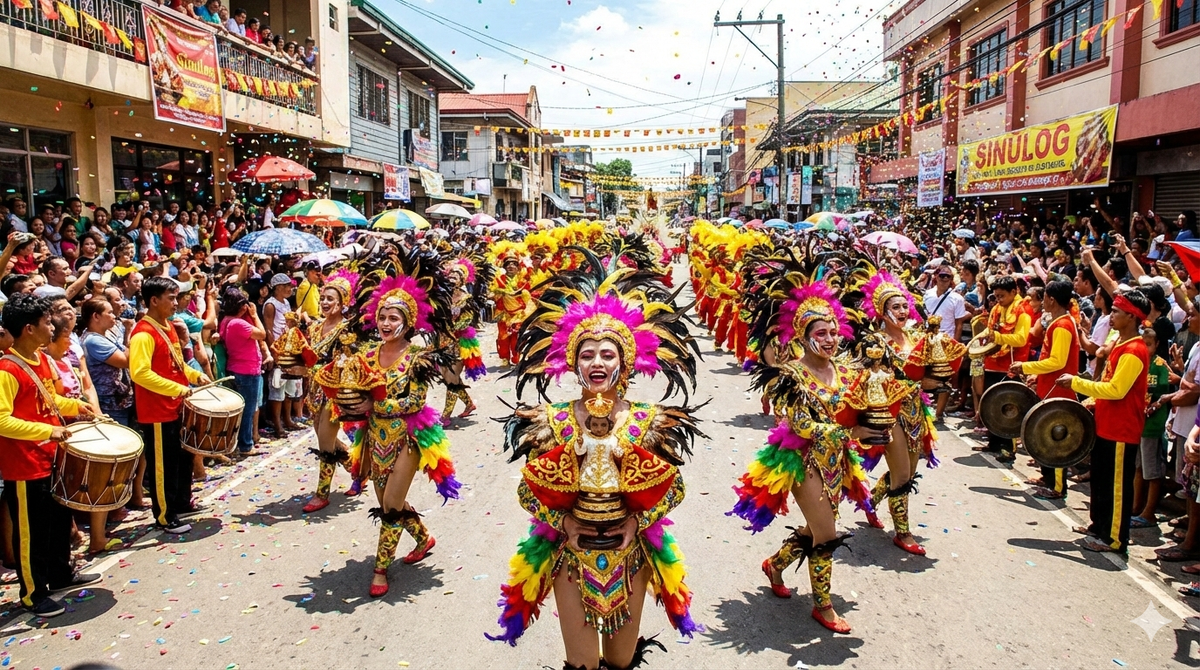 «Фиеста-танец» на Филиппинах. Изображение сгенерировано нейронной сетью Gemini. 