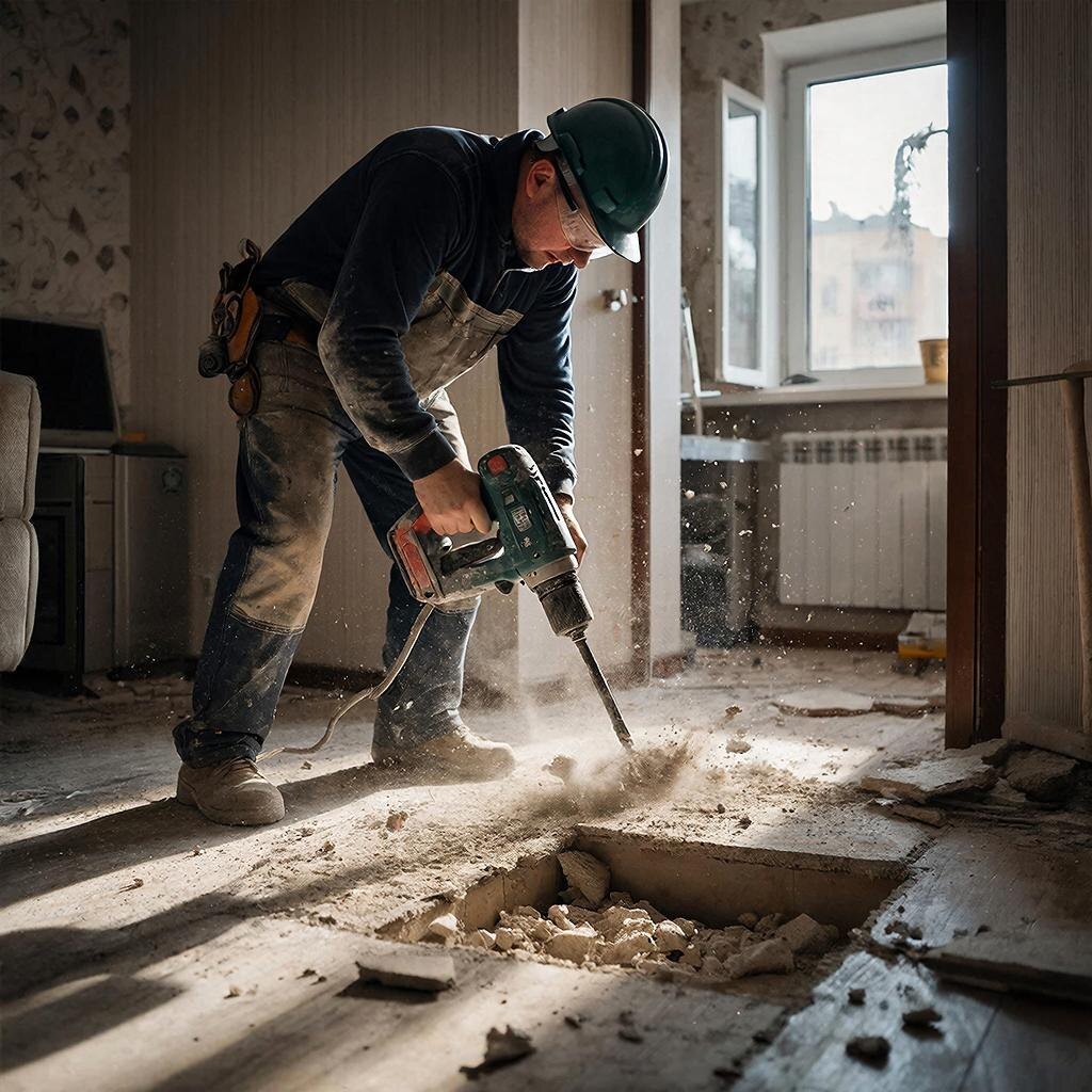 Что же он меняет? Пол, напольное покрытие или плиту перекрытия?