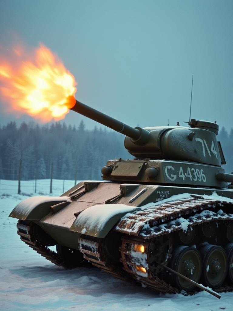 Тактика в действии. «Тридцатьчетверка» маневрирует, чтобы выйти на ударную позицию во фланг тяжелому танку. Лобовая дуэль была самоубийством.