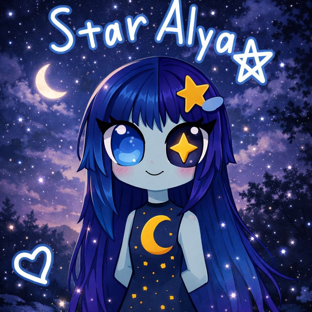 Ты просила ночную экстетику +, я решила тебе сделать там твою ОС. 😊❤️