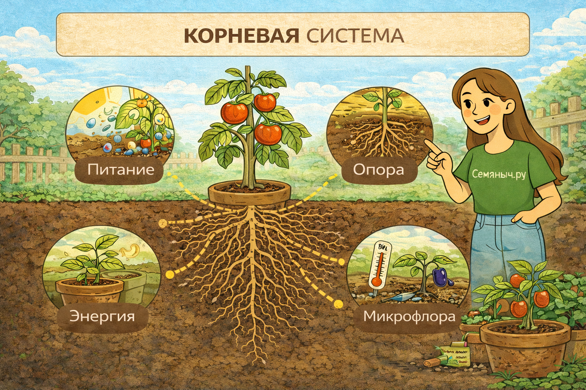 Сильная корневая система — основа роста и урожая, проверено экспертами Семяныч.ру