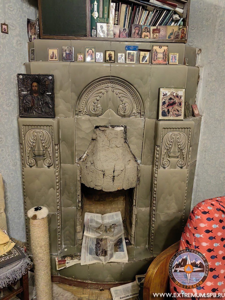 Камин, через который кот пробрался в дымоход. Фото: «Кошкиспас»