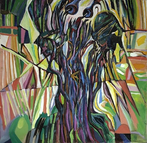 1 Хабаров Лев "Дерево" 
84х84 двп холст масло 2023 г 
45 000