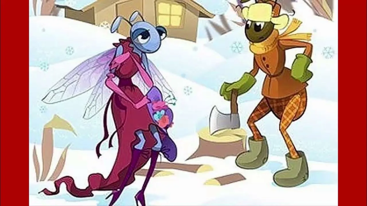 Кадр из мультфильма "Стрекоза и Муравей". Выбрала за наглядность костюмов