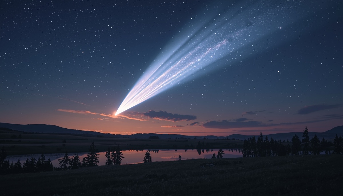 Комета C/2025 R3 PanSTARRS в созвездии Рыб, апрель 2026: ледяное ядро, пылевой хвост и эффект переднего рассеивания