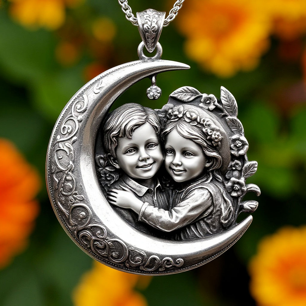 Когда она открыла её, внутри лежал медальон — серебряный, в форме полумесяца