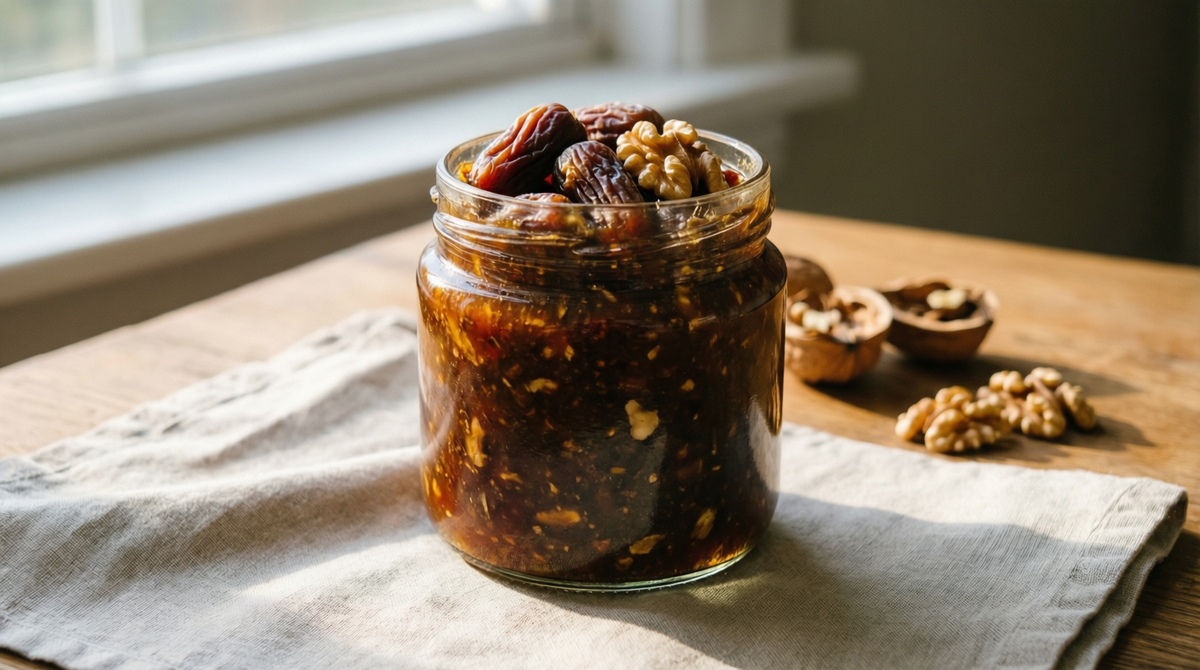 Джем из файхоа с грецкими орехами без варки