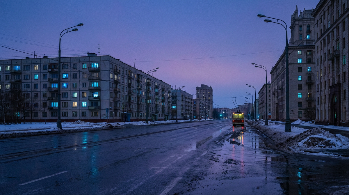  Вечерний город замер.
