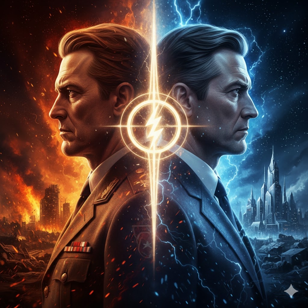 "Единство противоположностей (Бог и Сатана)", иллюстрация создана сетью Джемини