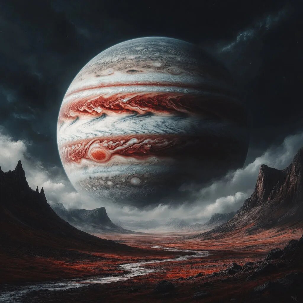 Планета. Иллюстрация сгенерирована нейросетью