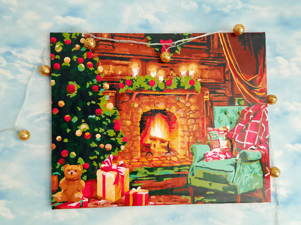 Наконец-то дорисовала картину. И покрыла матовым лаком. Сразу стала теплая и домашняя атмосфера 🔥