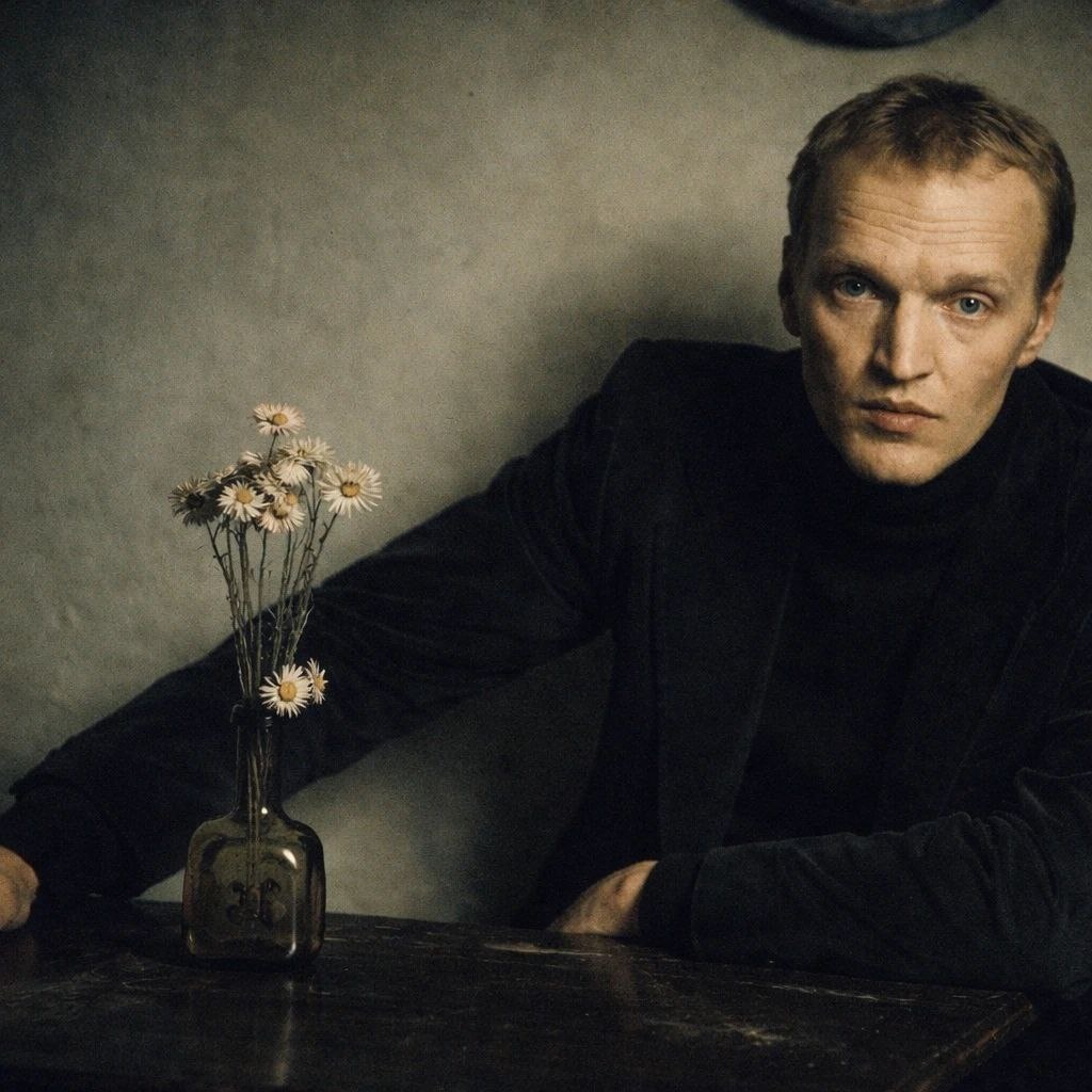 Портрет Александра Кайдановского, сыгравшего главную роль в фильме, в духе "Сталкера"