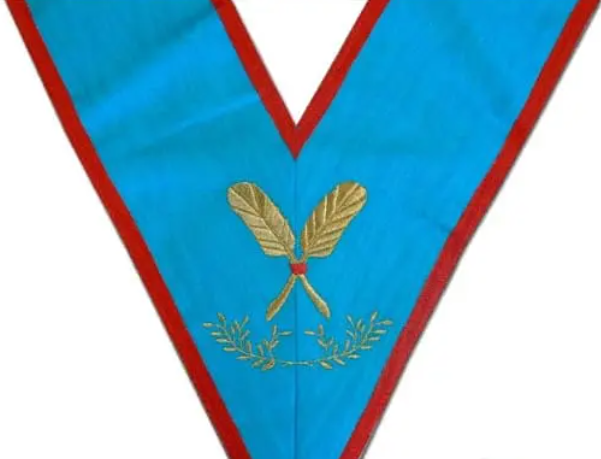 Нагрудная лента с символом Секретаря ложи -перекрещенные перья для письма