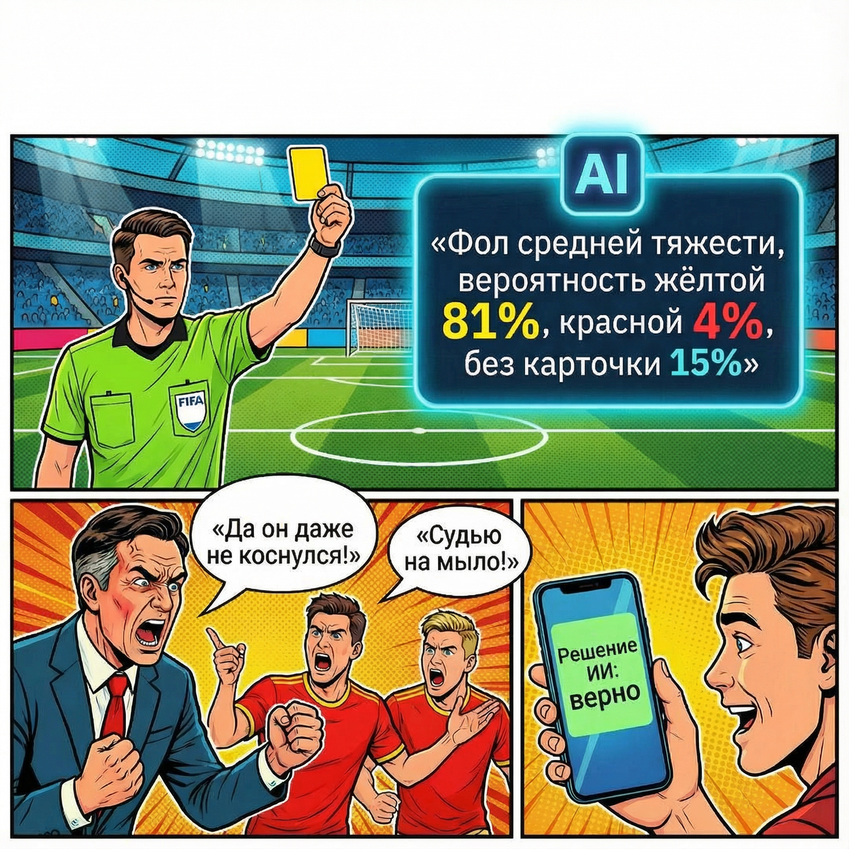 Судья с ИИ: факты побеждают крики на поле