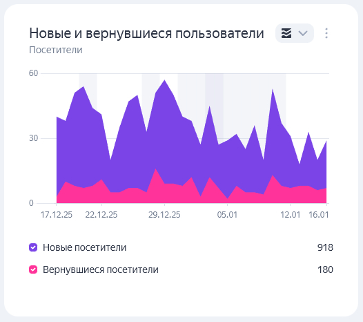 Приток посетителей на сайт, которому полгода.