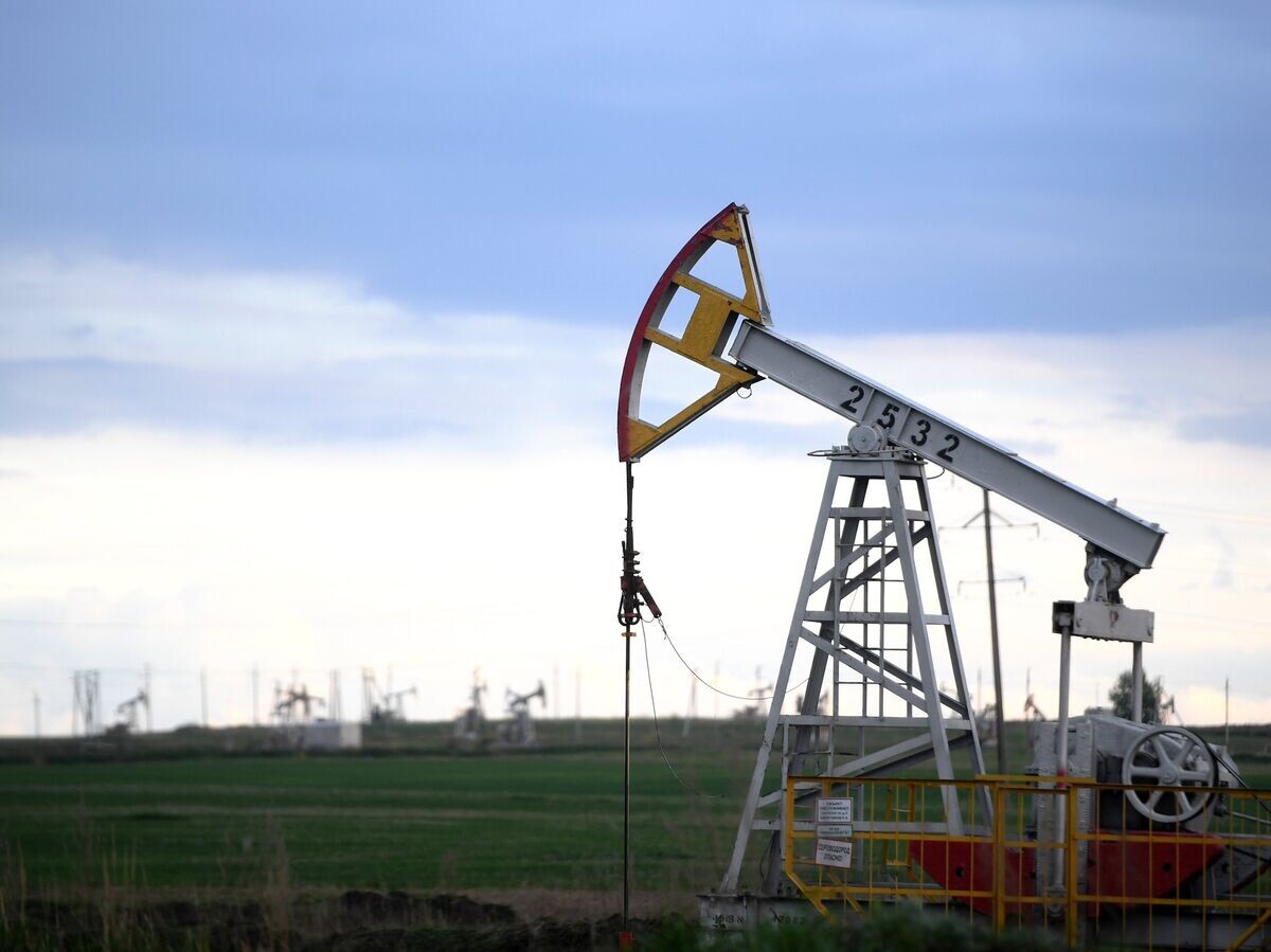    Работа нефтяных станков - качалок© РИА Новости . Максим Богодвид