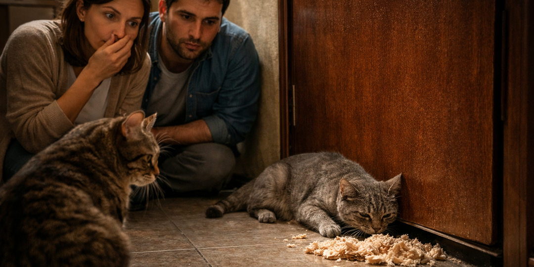 Мы считали, что кошка ворует еду. А она собирала “пайки” для того, кого никто не видел