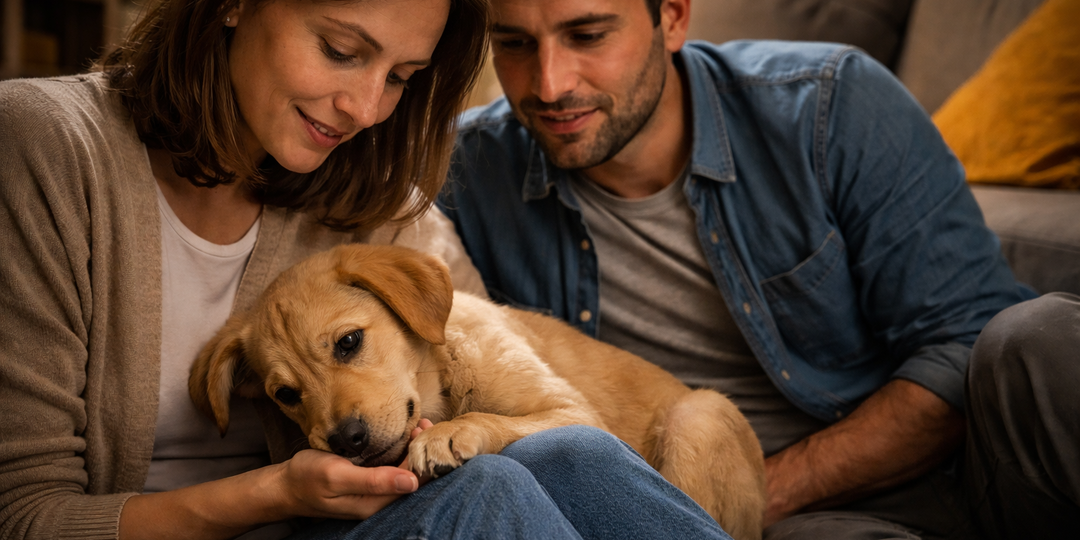 Щенок “выбирал” только мужчин и прятался от женщин. Хозяева спорили. А правда оказалась совсем не про пол