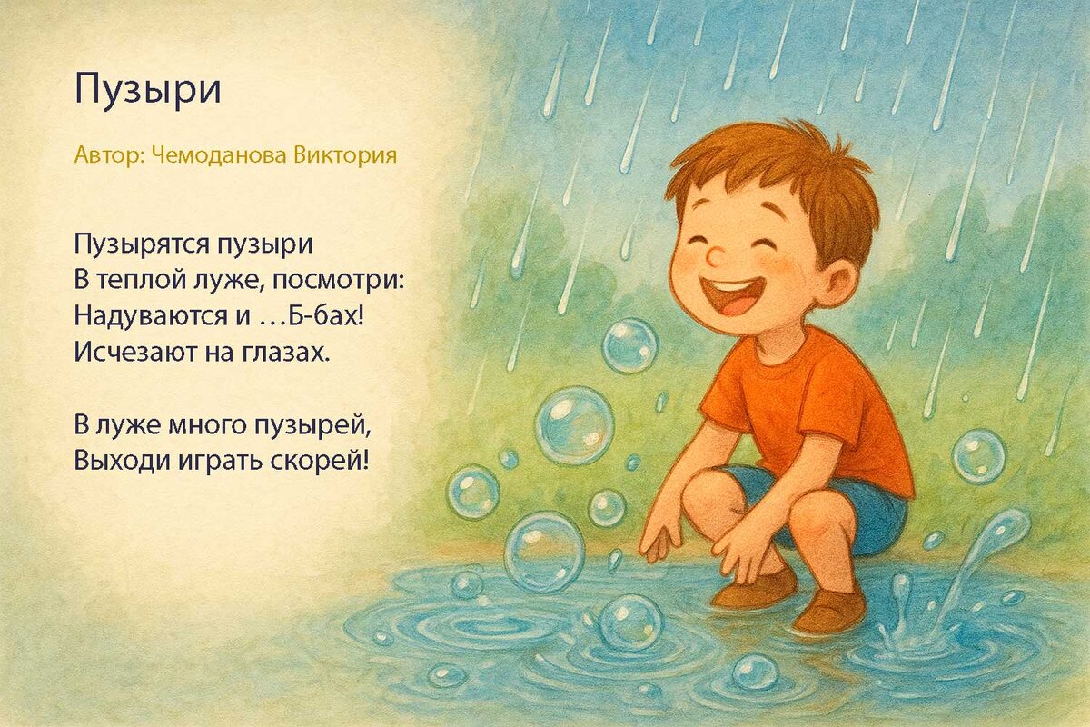 Иллюстрация Пузыри стихи сайт v-chemodanova.ru