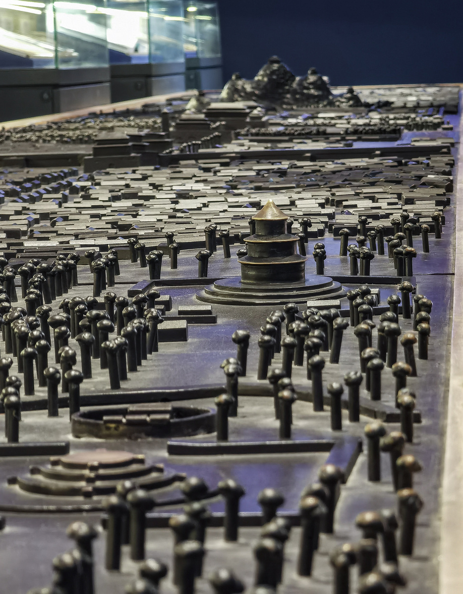 Макет плана города образца 1530-го года. Перед горой - Запретный город