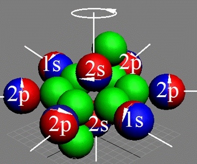 Гексагональное ядро атома кислорода О16